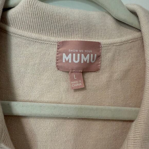 Show Me Your Mumu Women's Dexter Dress Sweater Polo Stretch Cream Large - Picture 5 of 8